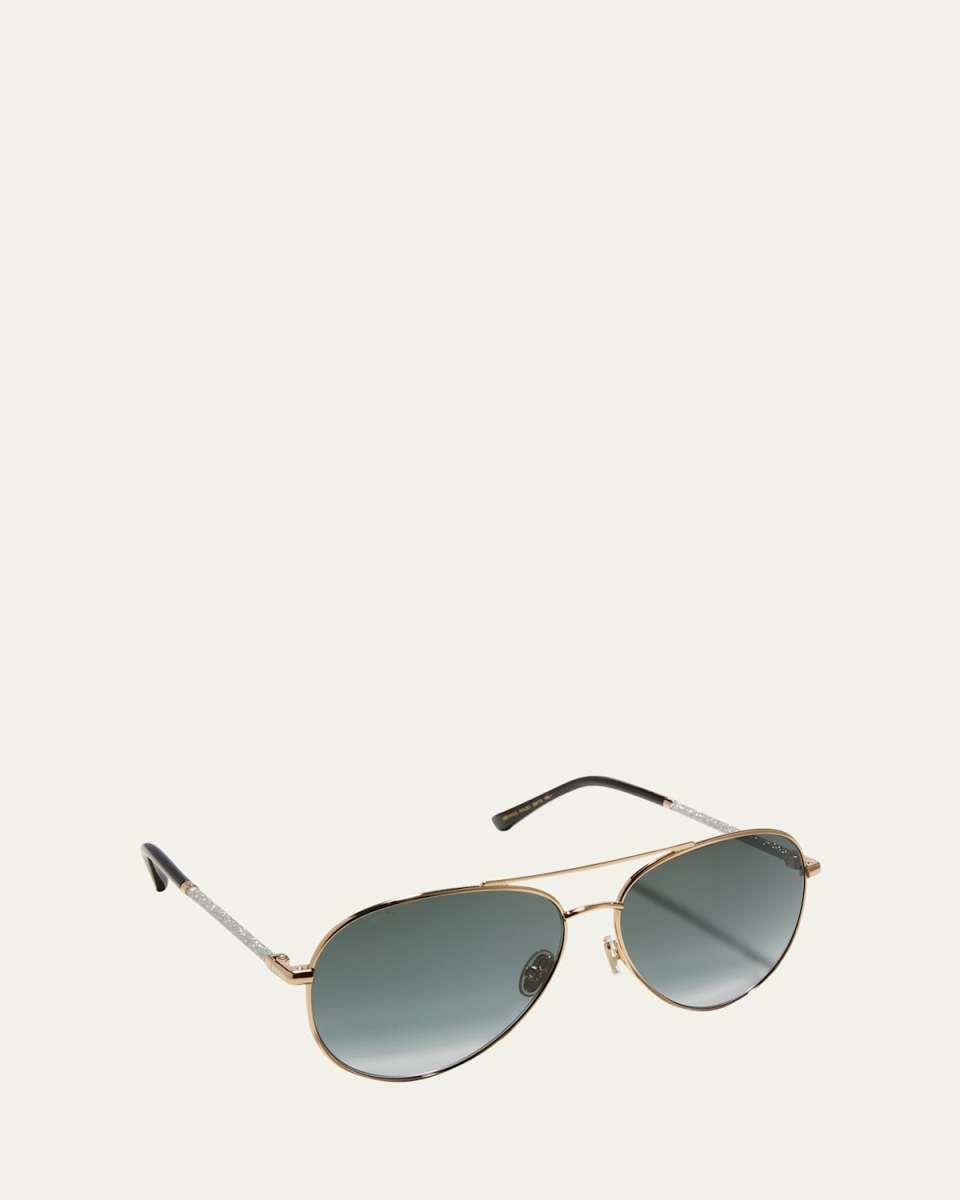 Devans Glittery Stainless Steel Aviator Sunglasses